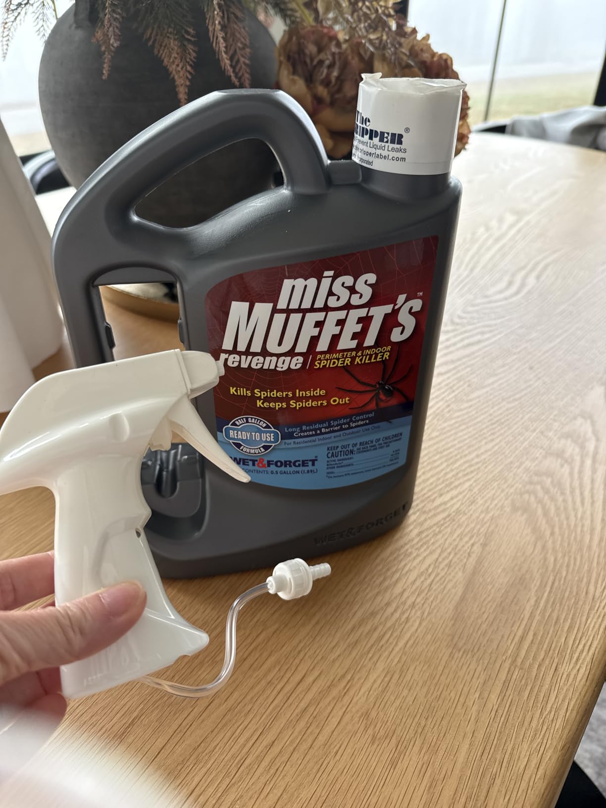 Wet & Forget 803064 Miss Muffet's Revenge Indoor and Outdoor Spider Killer with Attached Sprayer, 64 Fluid Ounces, Ready to Use - Customer Photo 1