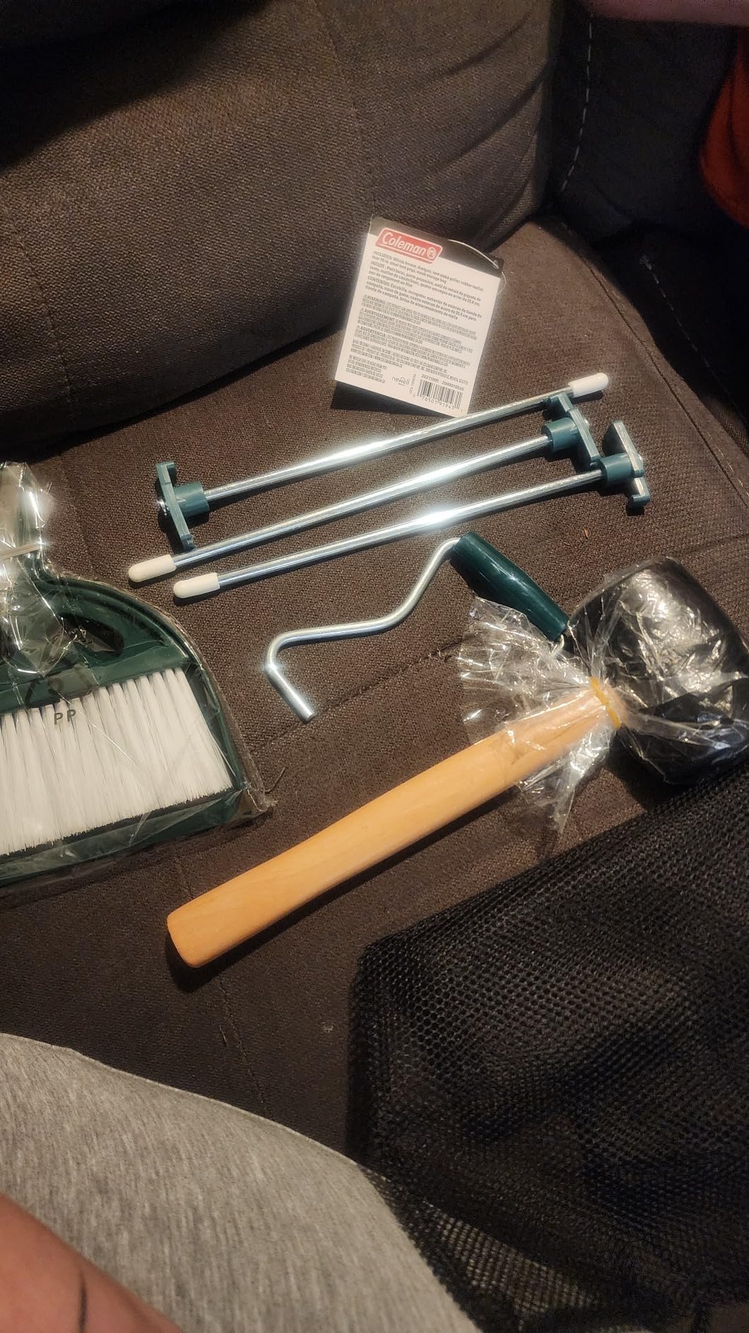 Coleman Premium Camping Tent Kit: Steel Tent Pegs, Rubber Mallet, Broom and Dustpan, Stake Puller, Includes Carry Bag - Customer Photo 4