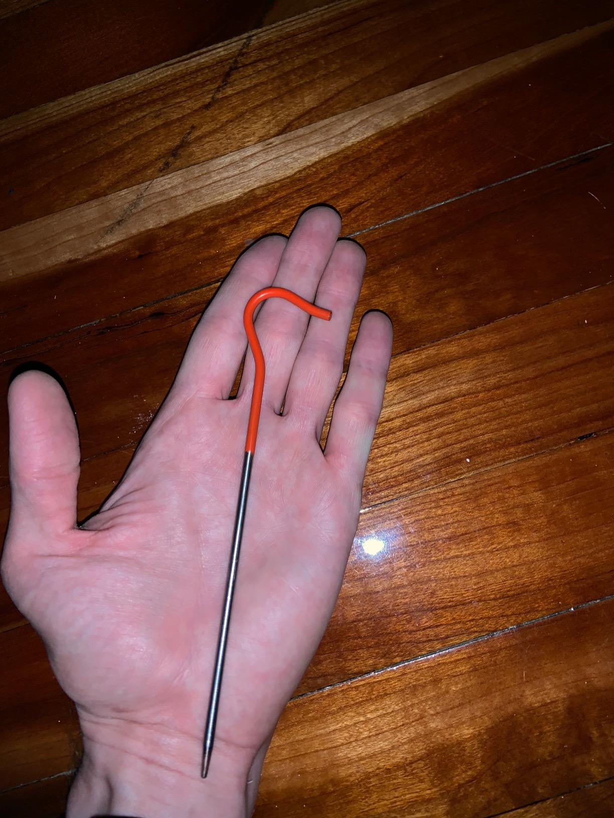 Vargo Titanium Shepherds Hook Stake with Fluorescent Orange Head (6 Pack) | Camping Tent Stakes | 0.3 Ounces (8 Grams) 6.5