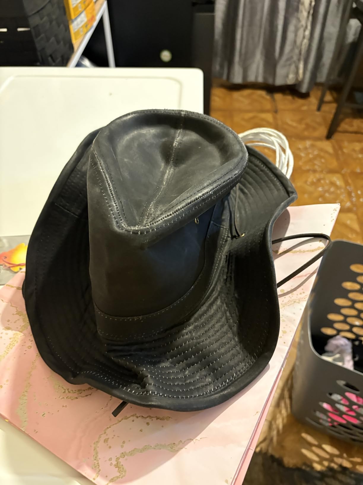 Dorfman Hat Co. Weathered Outback Hat with Chin Cord - Customer Photo 1