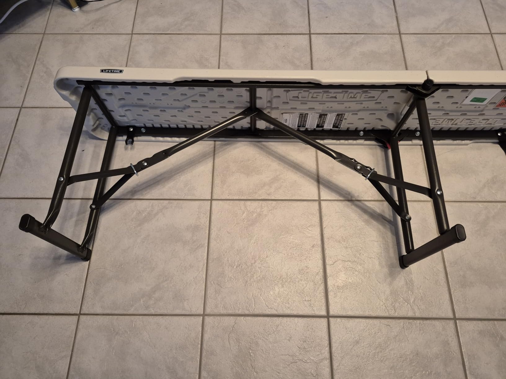 LIFETIME Portable Folding Bench, 6‑Foot Fold‑in‑Half, UV‑Resistant Seat, Powder‑Coated Steel Frame, Lightweight, Stain‑Resistant, Non‑Marring Foot Caps, Indoor/Outdoor Portable Seating - Customer Photo 3