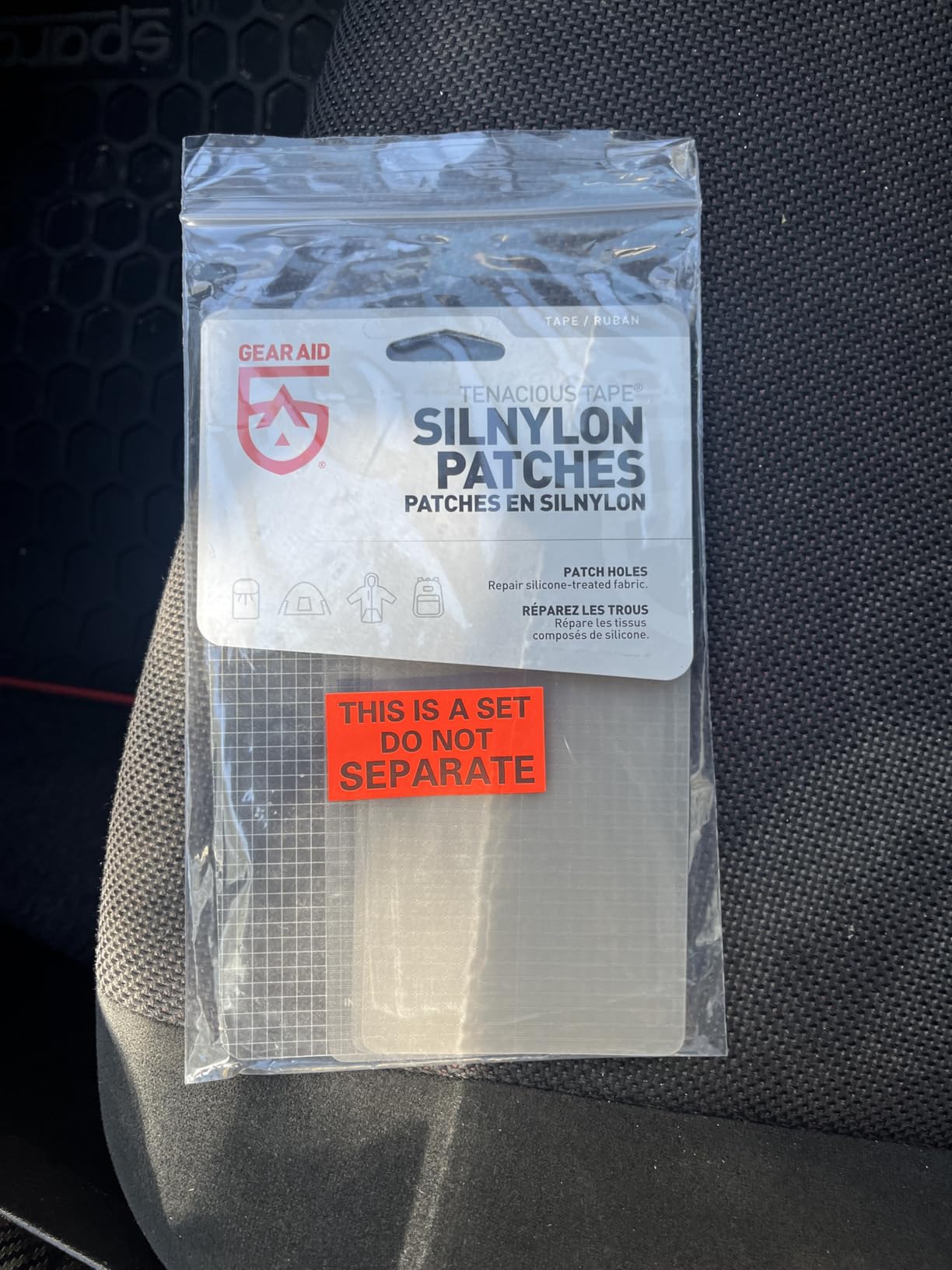 GEAR AID Tenacious Tape Silnylon Patches for Silicone Tent and Tarp Repair, 3 inch x 5 inch - Customer Photo 1