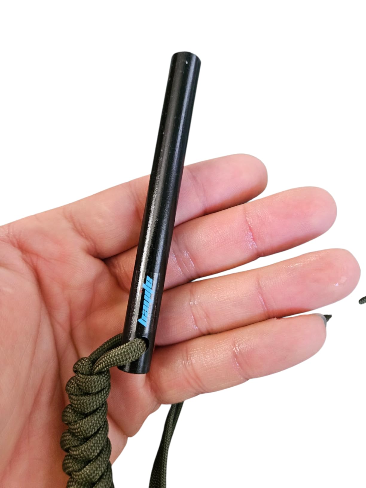 bayite 4 Inch Survival Ferrocerium Drilled Flint Fire Starter, Ferro Rod Kit with Paracord Landyard Handle and Striker, 4