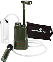 PRO - Hand Pump Camping Water Filtration System Survival - Water Purifier Survival - Survivor Filter
