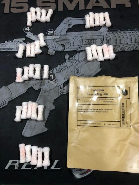 5col Survival Supply TinderQuik Firestarting Tabs 50 (for SparkLite FireSteel Blastmatch) - Customer Photo 3