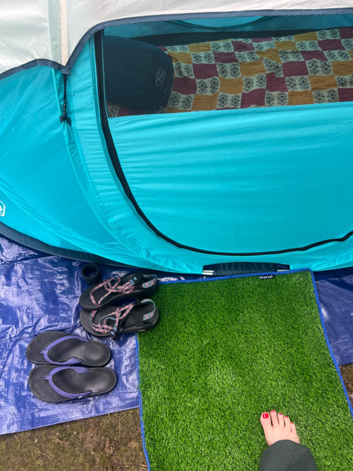 DORSAL Grass Changing Surf Mat - Roll Up for Beach Change Red - Customer Photo 1