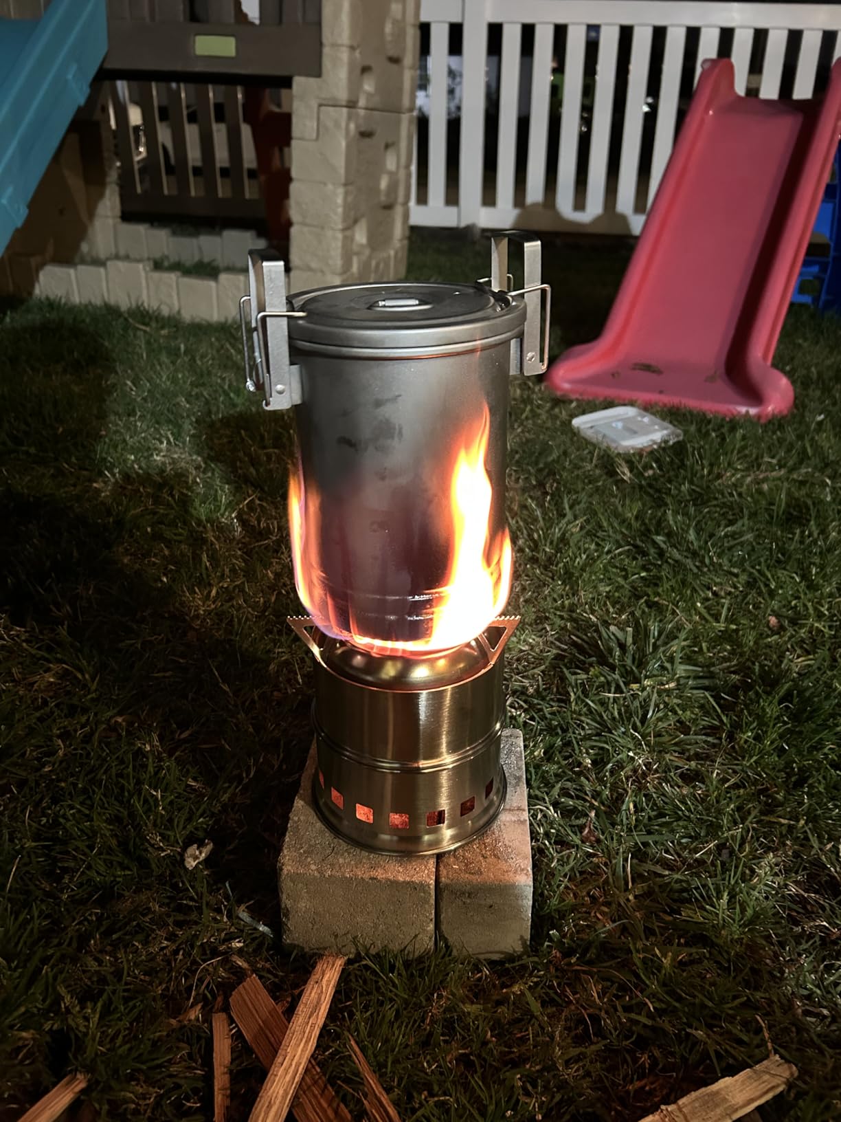 Camping Stove, Ohuhu Camp Stove Wood Burning Stove Stainless Steel Stoves Mini Portable Stove for Camping Picnic BBQ Backpacking Hiking Survival Emergency Cooking Outdoor with Grill Grid Carry Bag - Customer Photo 2