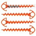 Orange Screw Ultimate Ground Anchors: Heavy Duty Screw-in Tent Stakes for High Wind, Sand, Canopies, and Camping - Made in USA, 100% Recycled, Included T-Grip Tool - (Small, 4 Pack) - Customer Photo 1