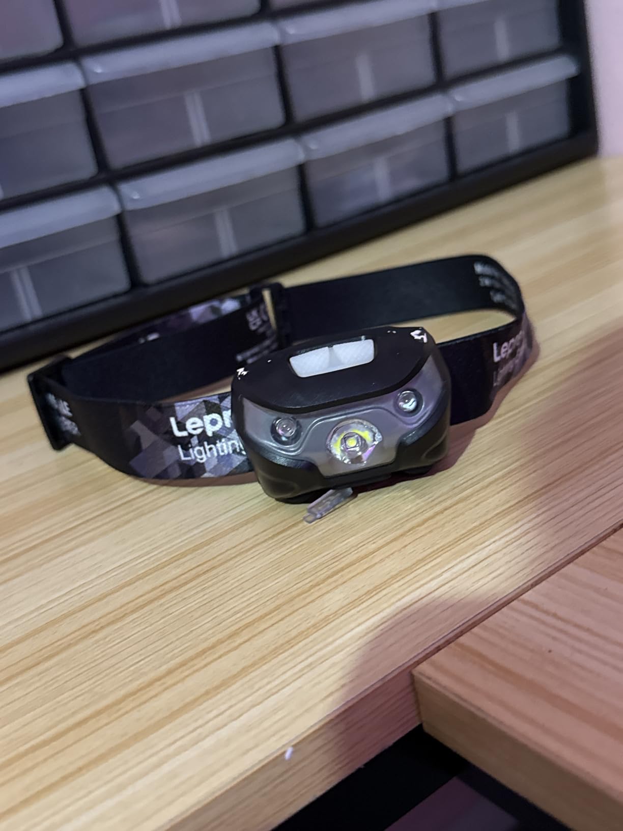 Lepro LED Headlamp Rechargeable - Super Bright Head Lamp with 5 Modes for Camping & Hiking Gear Essentials, IPX4 Waterproof Headlight Flashlight with Red Light, USB Cable Included - Customer Photo 1