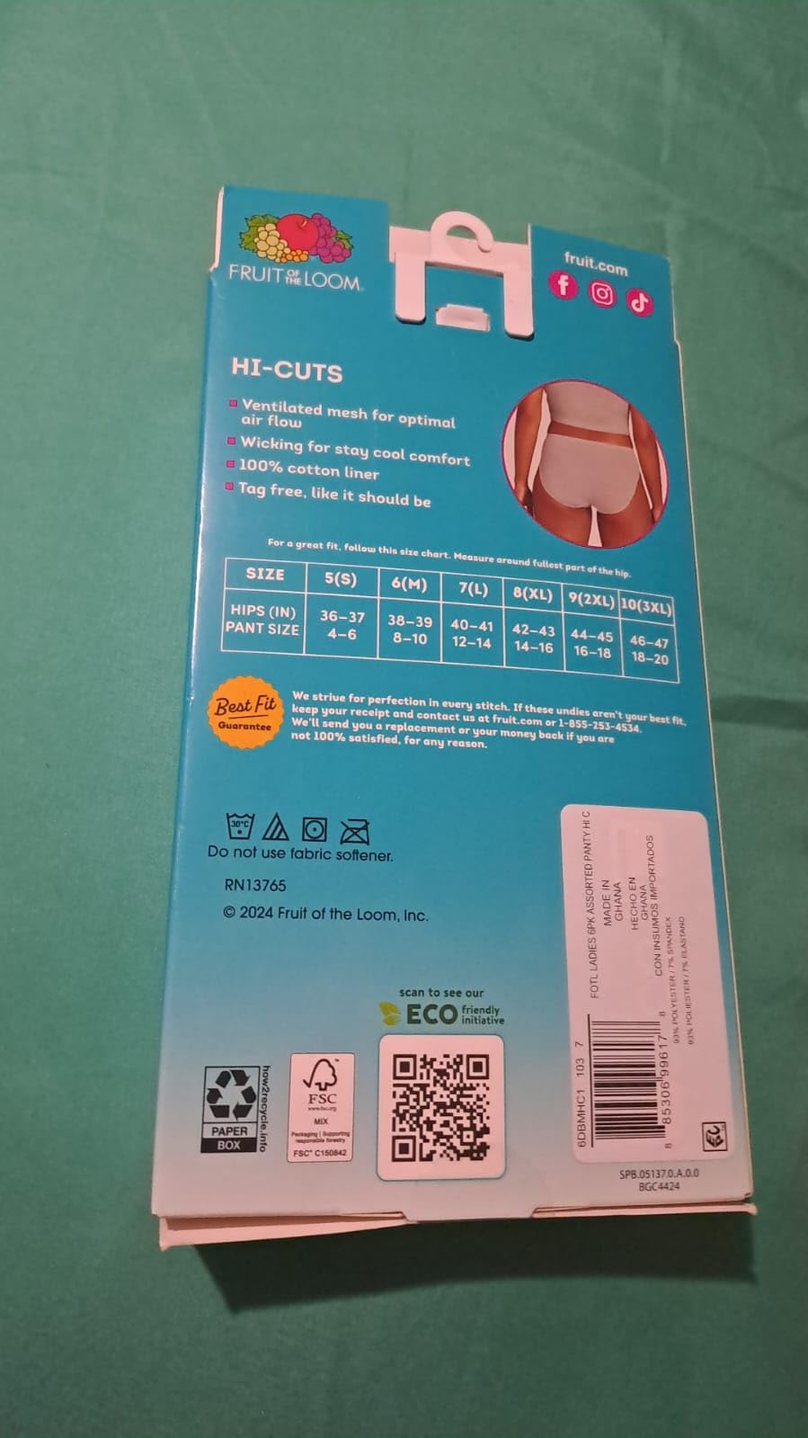 Fruit of the Loom Women's Breathable Underwear, Moisture Wicking Keeps You Cool & Comfortable, Available in Plus Size - Customer Photo 5