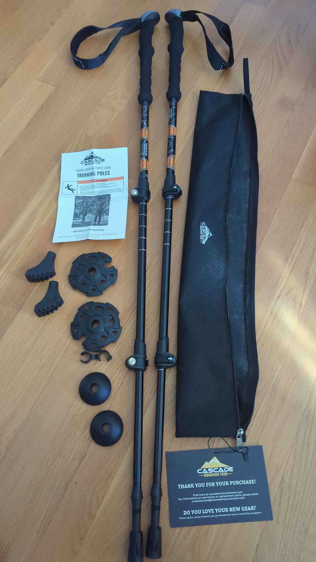 Cascade Mountain Tech Lightweight Aircraft-Grade Aluminum Trekking Poles with Extended Down Grip - Customer Photo 2