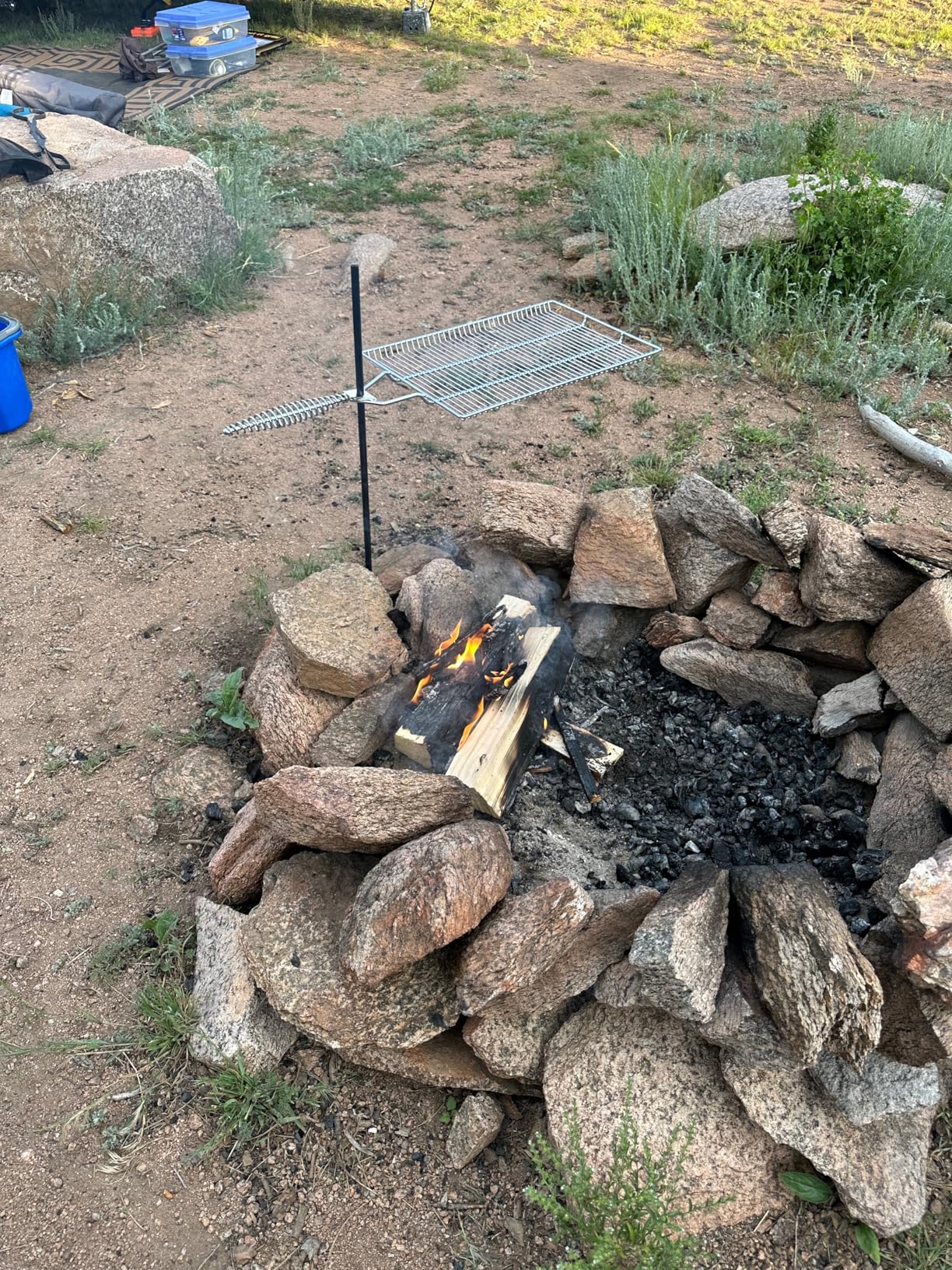 Stromberg Carlson Campfire Grill Grate – Stake & Grill for Outdoor Cooking with Nylon Bag, Fire Pit Accessories, Campfire Cooking Equipment, Portable Equipment, RV Use - 36