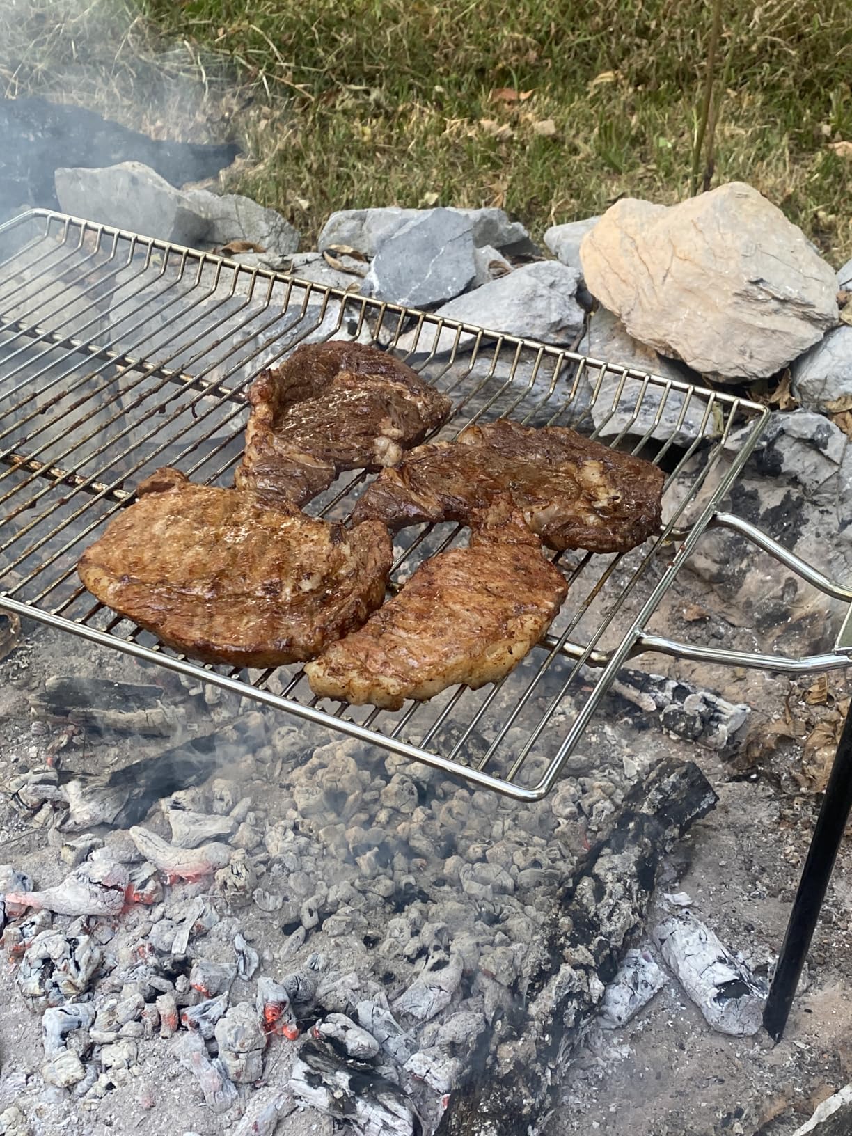 Stromberg Carlson Campfire Grill Grate – Stake & Grill for Outdoor Cooking with Nylon Bag, Fire Pit Accessories, Campfire Cooking Equipment, Portable Equipment, RV Use - 36