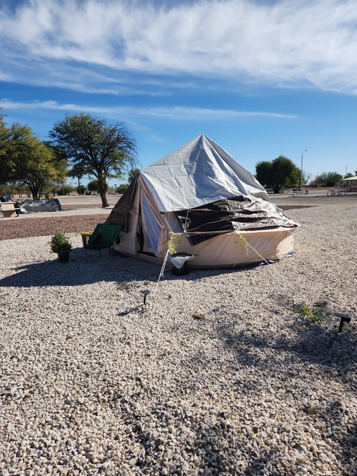 DANCHEL OUTDOOR B5PRO 4 Season Canvas Tent with Stove Jack Camping, Waterproof Bell Tent with AC Port Yurt All Year Living, Luxury Glamping for 4/6/8 Person Hunting Party, 13ft/16.4ft/20ft - Customer Photo 2