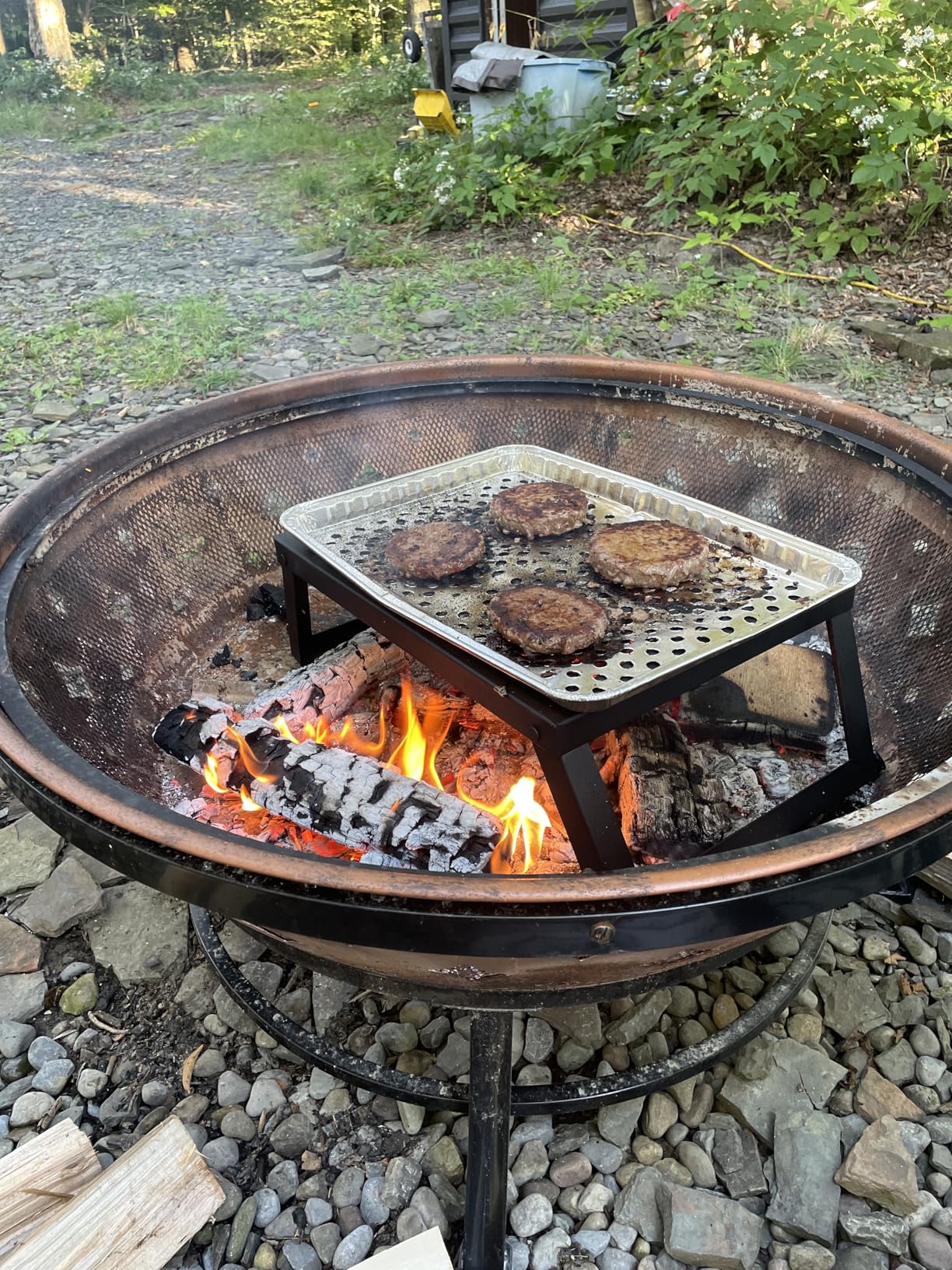 Amazon Basics Heavy-Duty Portable Camping Grill Grate for Campfire Cooking, Black - Customer Photo 1