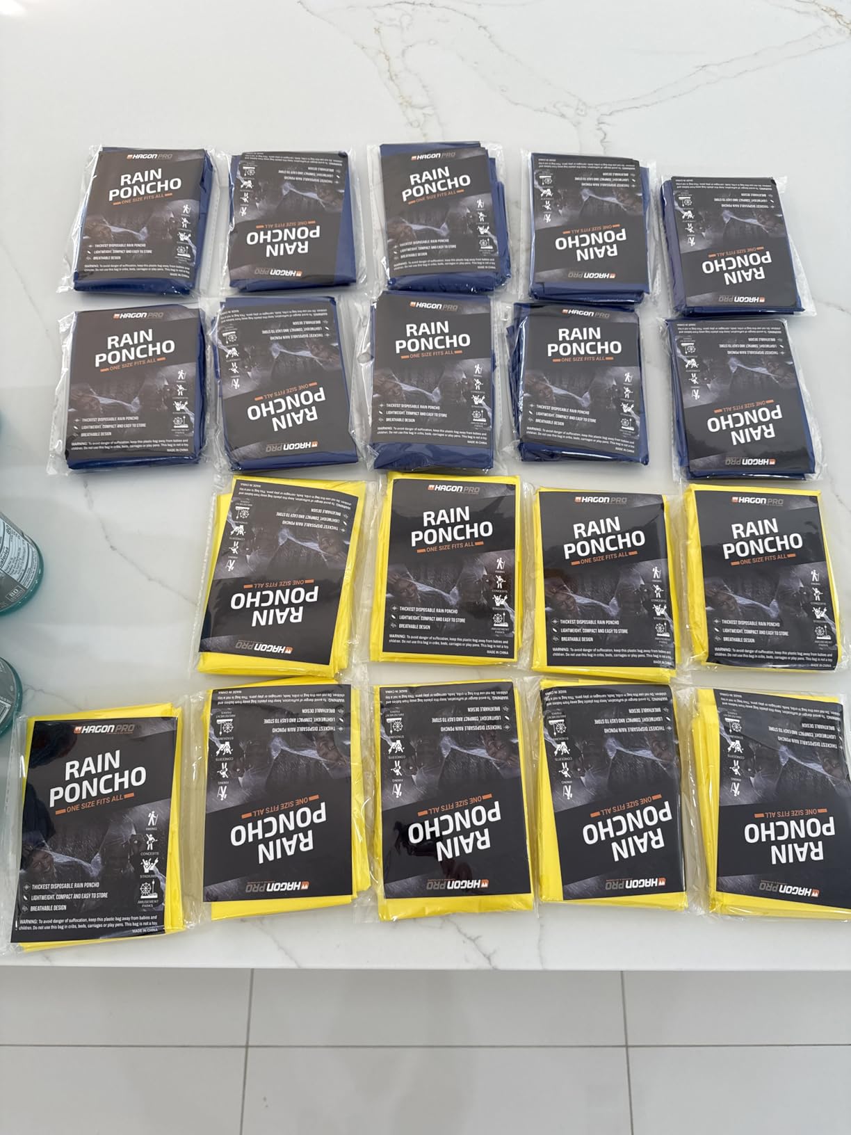 Hagon PRO Disposable Rain Ponchos for Adults (5 Pack) - Customer Photo 3