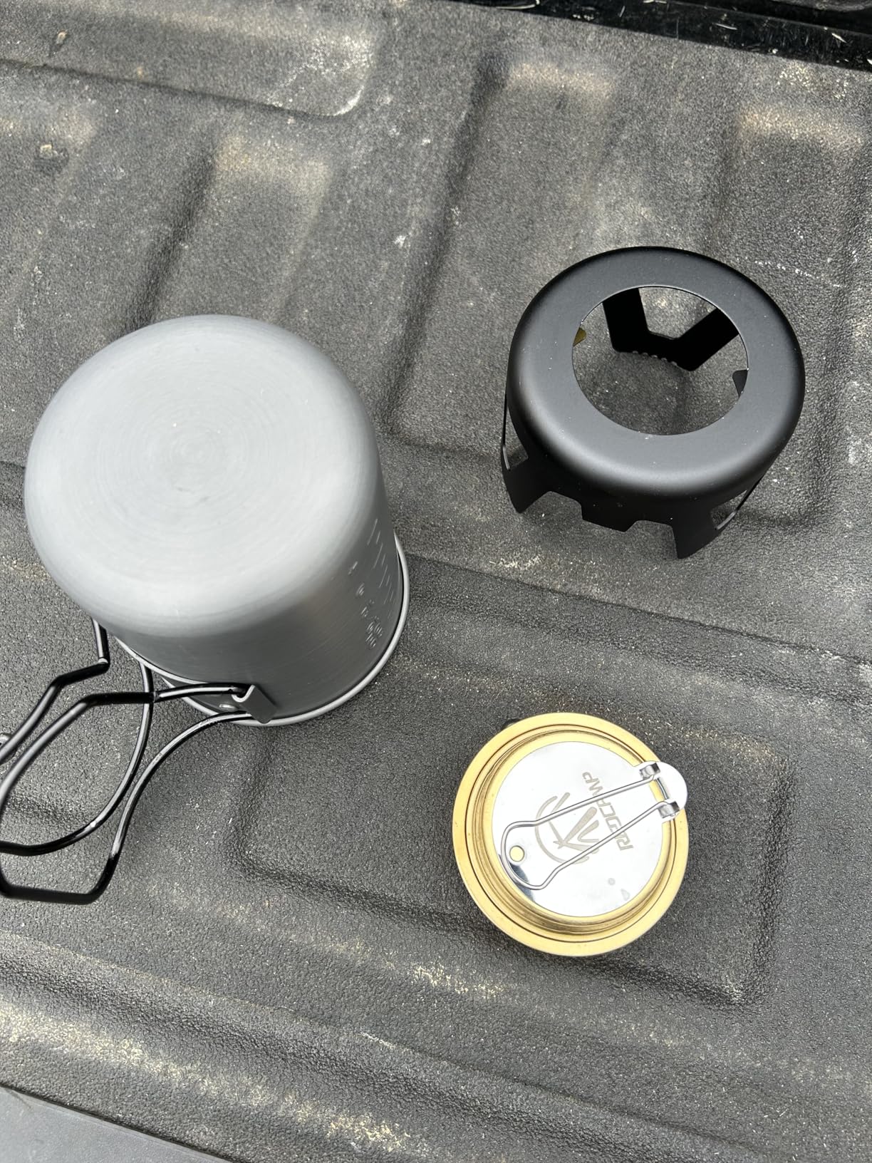 REDCAMP Mini Alcohol Stove for Backpacking, Lightweight Brass Spirit Burner with Aluminium Stand for Camping Hiking, Silver - Customer Photo 1