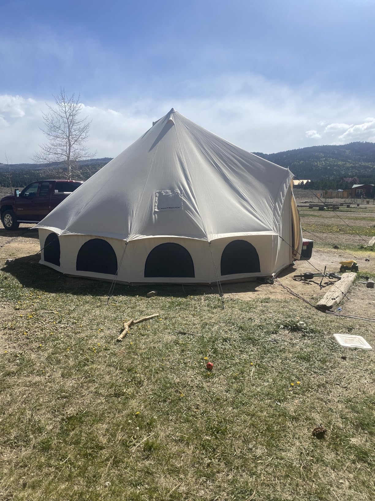 WHITEDUCK Avalon Canvas Bell Tent - Luxury All Season Tent for Camping & Glamping Made from Premium & Breathable 100% Cotton Canvas w/Stove Jack, Mesh - Customer Photo 3