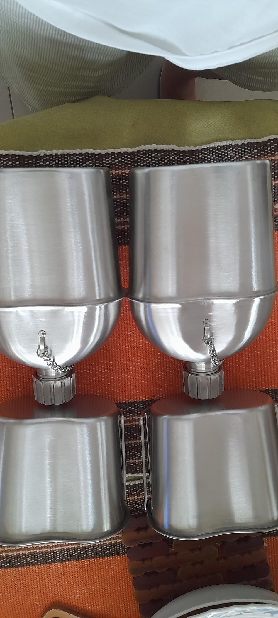 GI Military Grade Stainless Steel Canteen & Kidney Style Cup (with 12 Lobe Stainless Steel Cap) | Portable Water Bottle for Trips, Hiking, Camping and Outdoor Activities | 1 Quart - Customer Photo 4