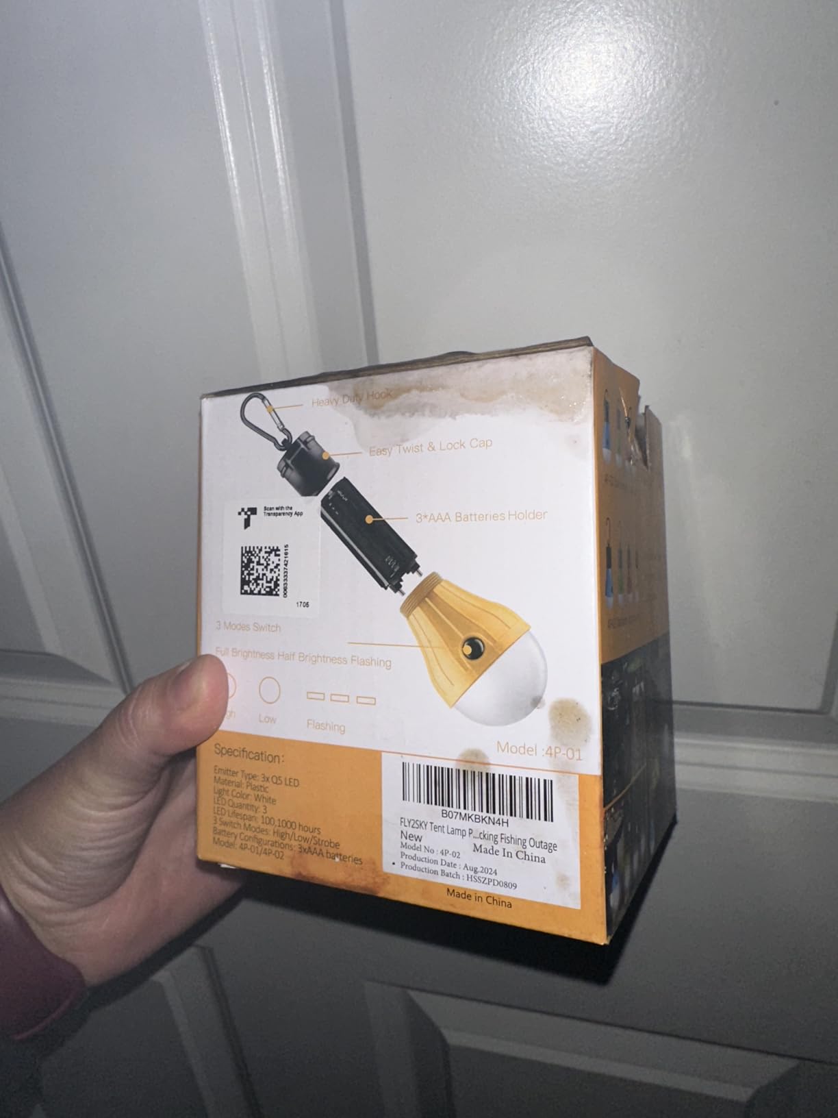 Portable LED Tent Lamp, Clip Hook Hurricane Emergency Light Bulb, Camping Equipment Lanterns for Hiking, Backpacking Outage, B-CLOSED-HOOK, 4 Packs - Customer Photo 4