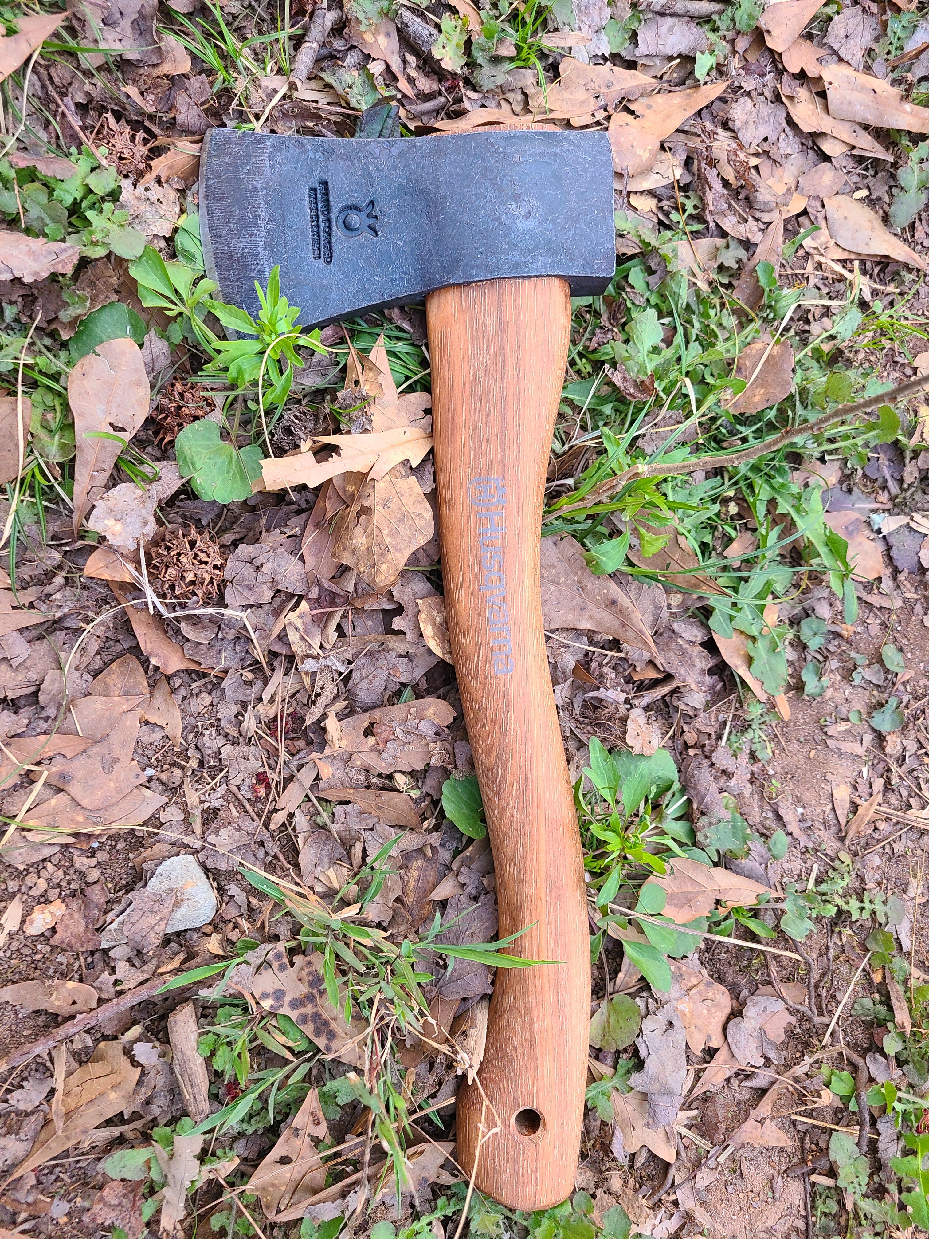 Husqvarna Hatchet, Small Axe with Leather Sheath and Hickory Handle, Ideal Small Hatchet Axe for Camping Gear and Gardening Tools - Customer Photo 1
