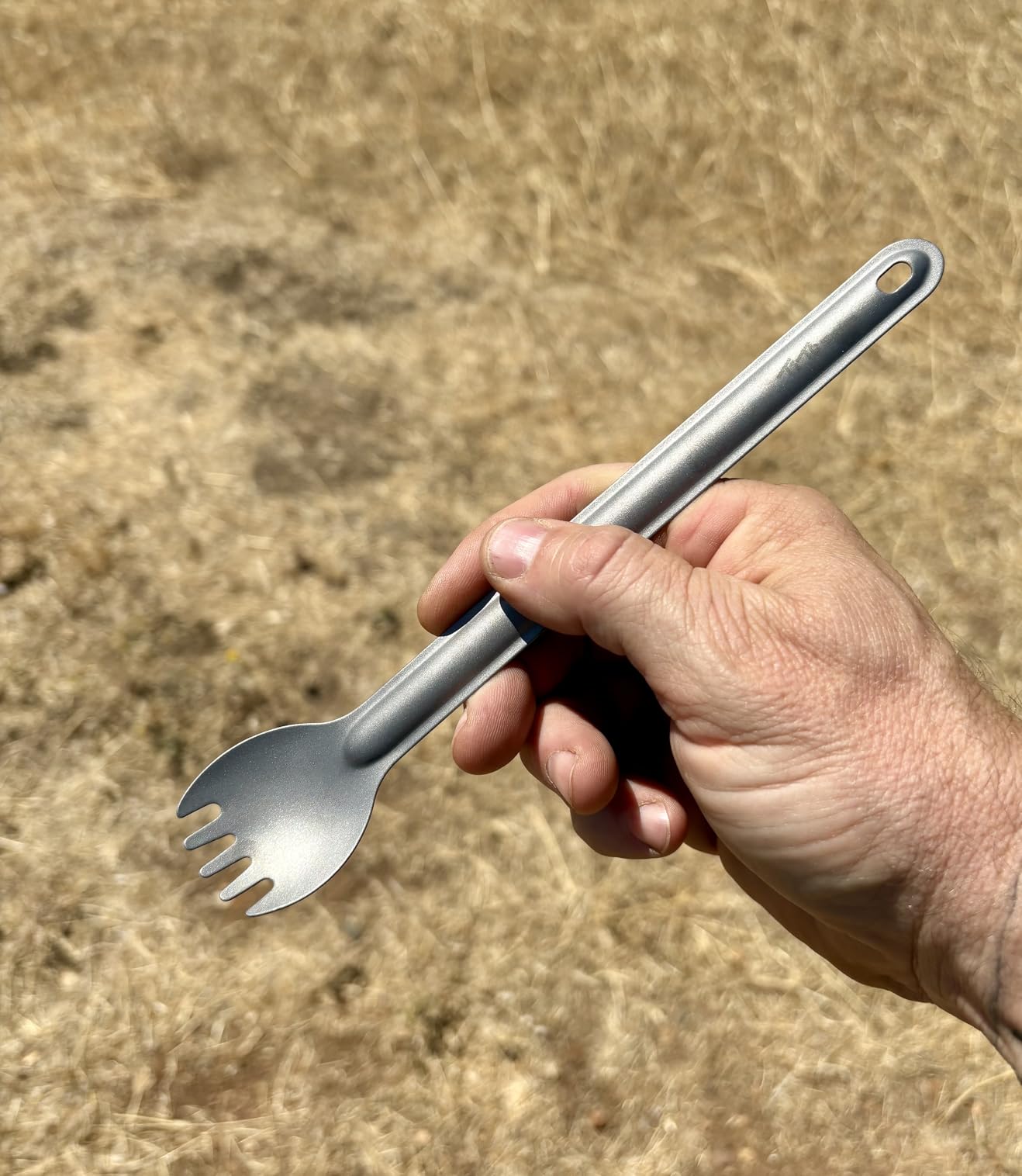 TiTo Titanium Long Handle Spork and Spoon Eco-Friendly Ultralight Portabale Flatware for Outdoor Camping Backpacking Hiking Travel Picnic Tableware with Bag(Spork) - Customer Photo 2
