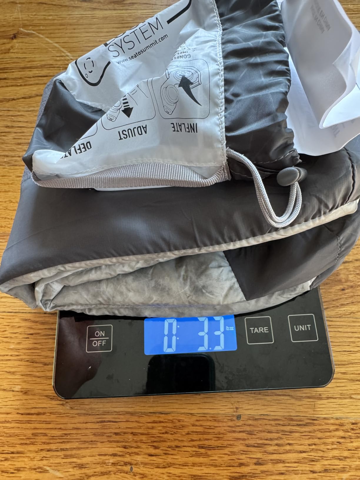 Sea to Summit Aeros Down Inflatable Pillow, Regular, Grey - Customer Photo 1