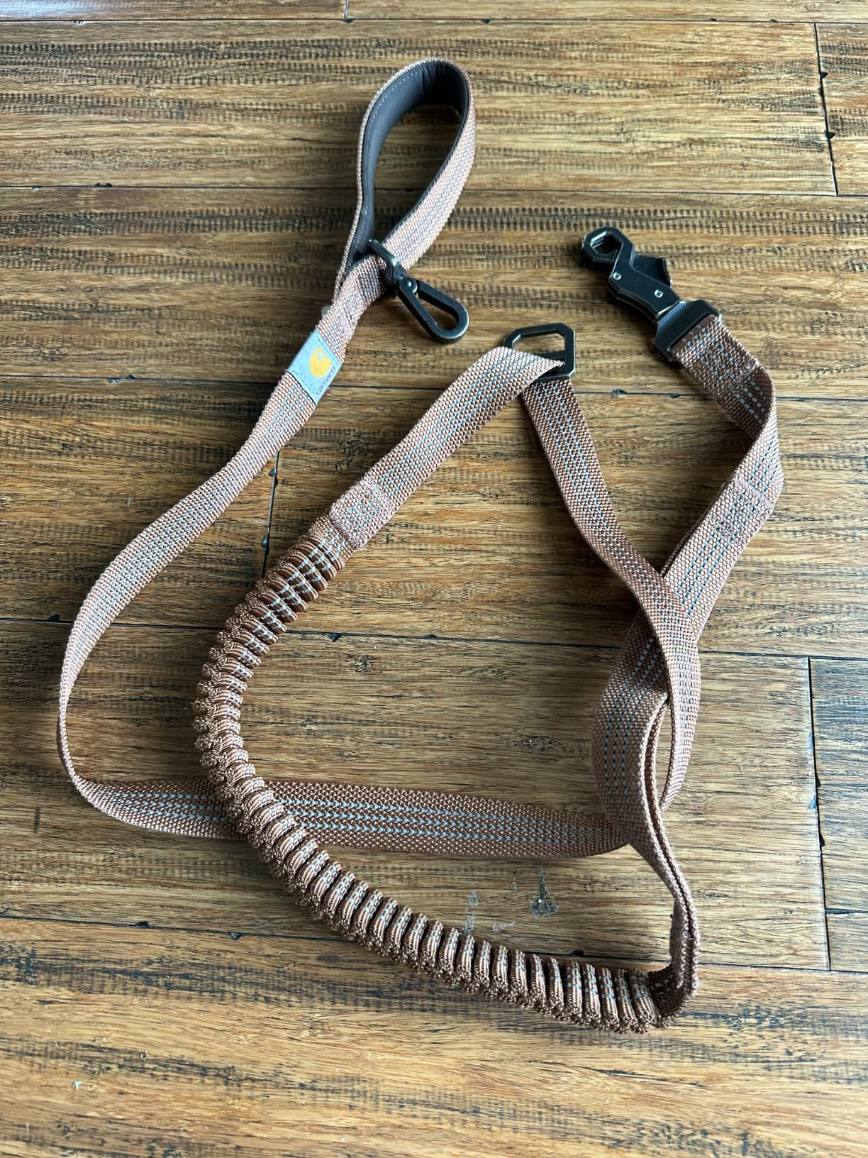 Carhartt Pet Durable Nylon Webbing Shock Absorbing Leash for Dogs, Reflective Stitching for Visibility, Carhartt Brown (Shock Absorbing), Large - Customer Photo 1