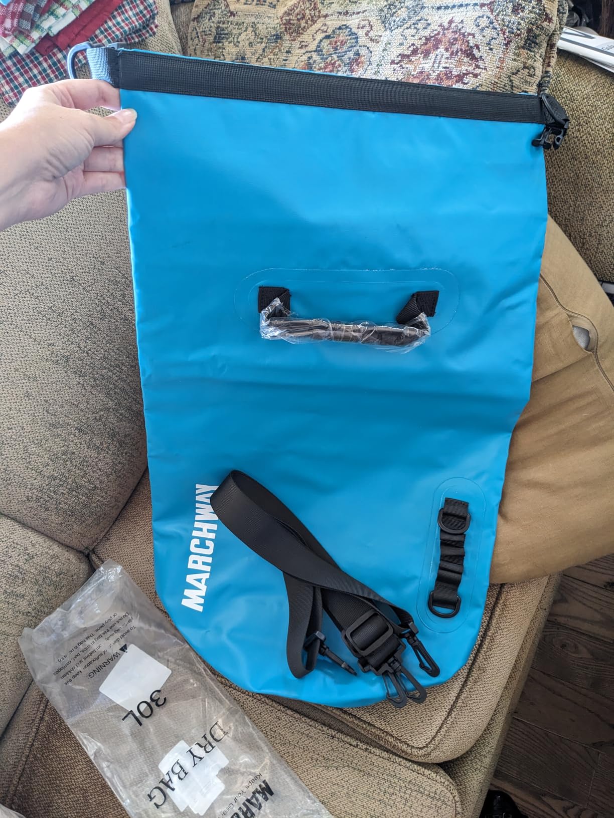 MARCHWAY Floating Waterproof Dry Bag Backpack 5L/10L/20L/30L/40L, Roll Top Sack Keeps Gear Dry for Kayaking, Rafting, Boating, Swimming, Camping, Hiking, Beach, Fishing - Customer Photo 2