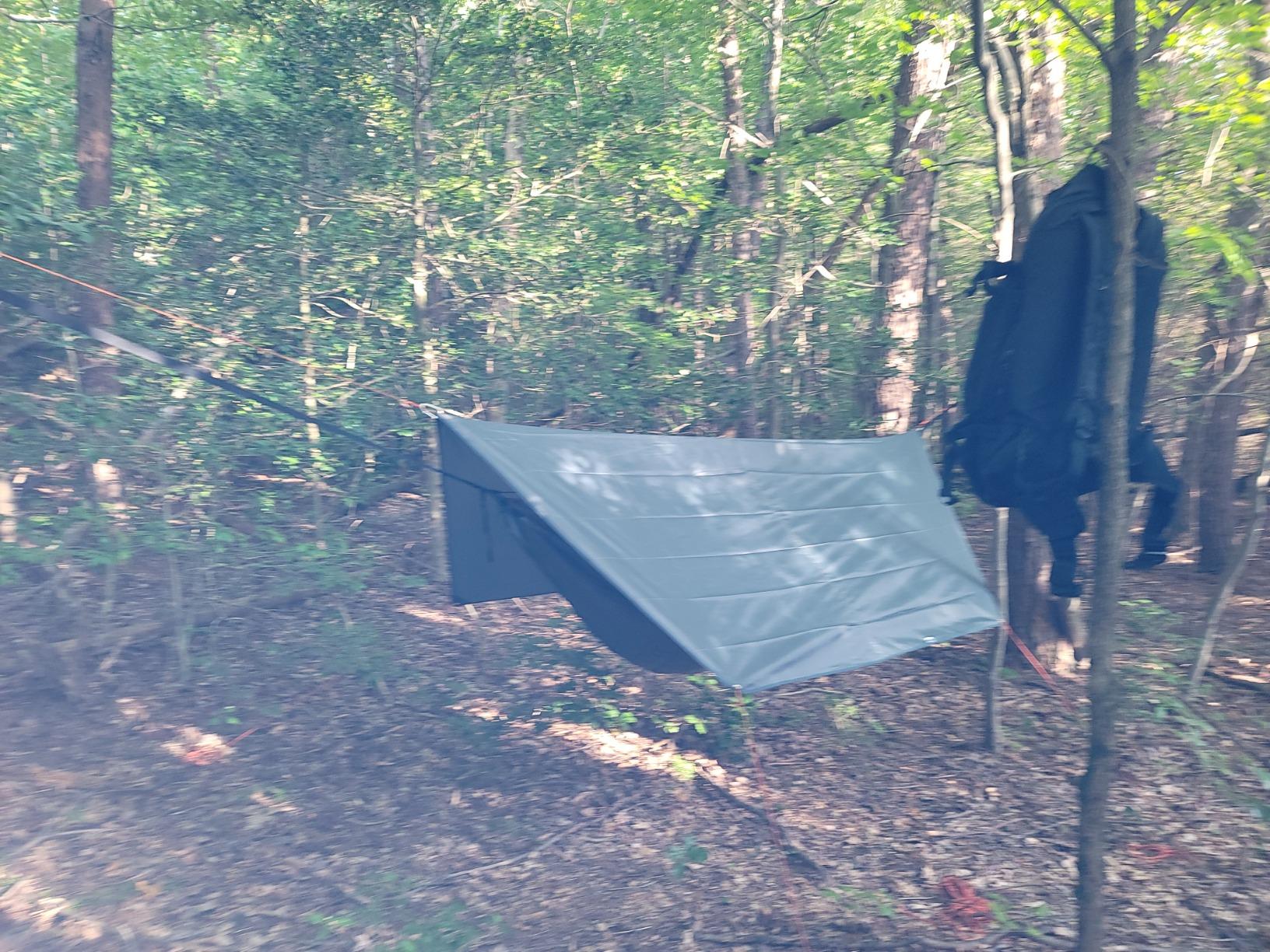 Azarxis Hammock Camping Tarp Rain Fly, Waterproof Tent Shelter Awning Sunshade Cloth Picnic Mat for Outdoor Hiking Beach Backpacking - Included Guy Lines & Stakes - Customer Photo 2