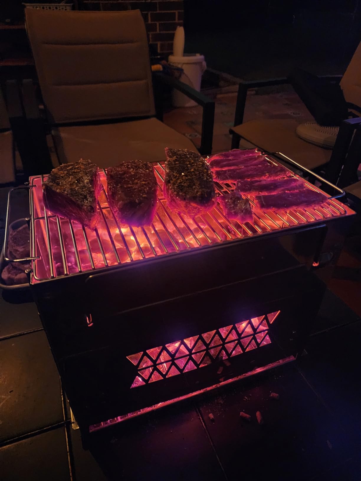 REDCAMP Wood Burning Folding Camp Stove Stainless Steel Grid, Portable Collapsible Backpacking Stove Survival Rocket Stove for Hiking Outdoor Tent Camping Picnic BBQ, Samll - Customer Photo 1