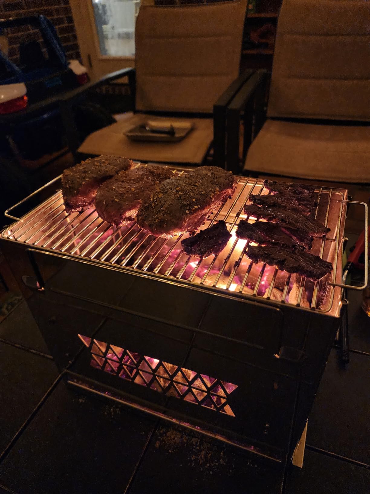 REDCAMP Wood Burning Folding Camp Stove Stainless Steel Grid, Portable Collapsible Backpacking Stove Survival Rocket Stove for Hiking Outdoor Tent Camping Picnic BBQ, Samll - Customer Photo 2