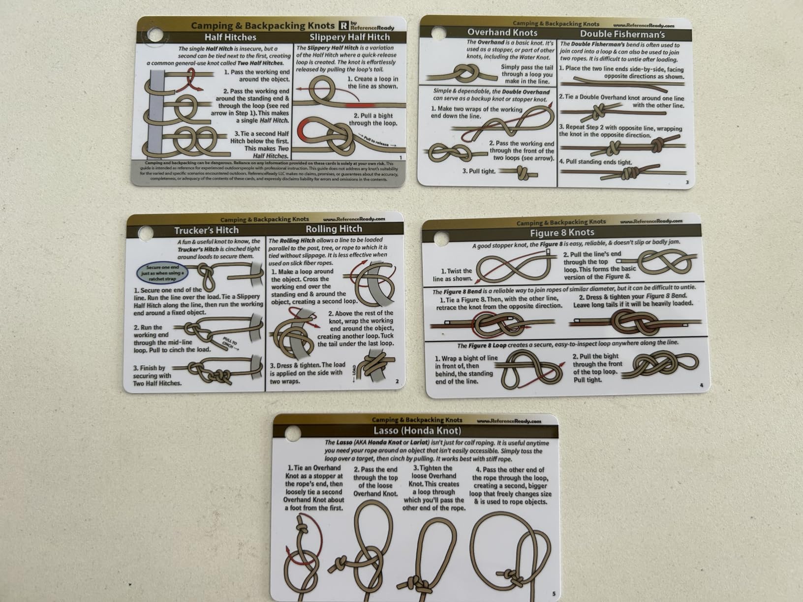 Outdoor Knots - Waterproof Knot Tying Cards with Mini Carabiner - Includes 22 Rope Knots for Camping, Backpacking, and Scouting Scenarios - Customer Photo 1