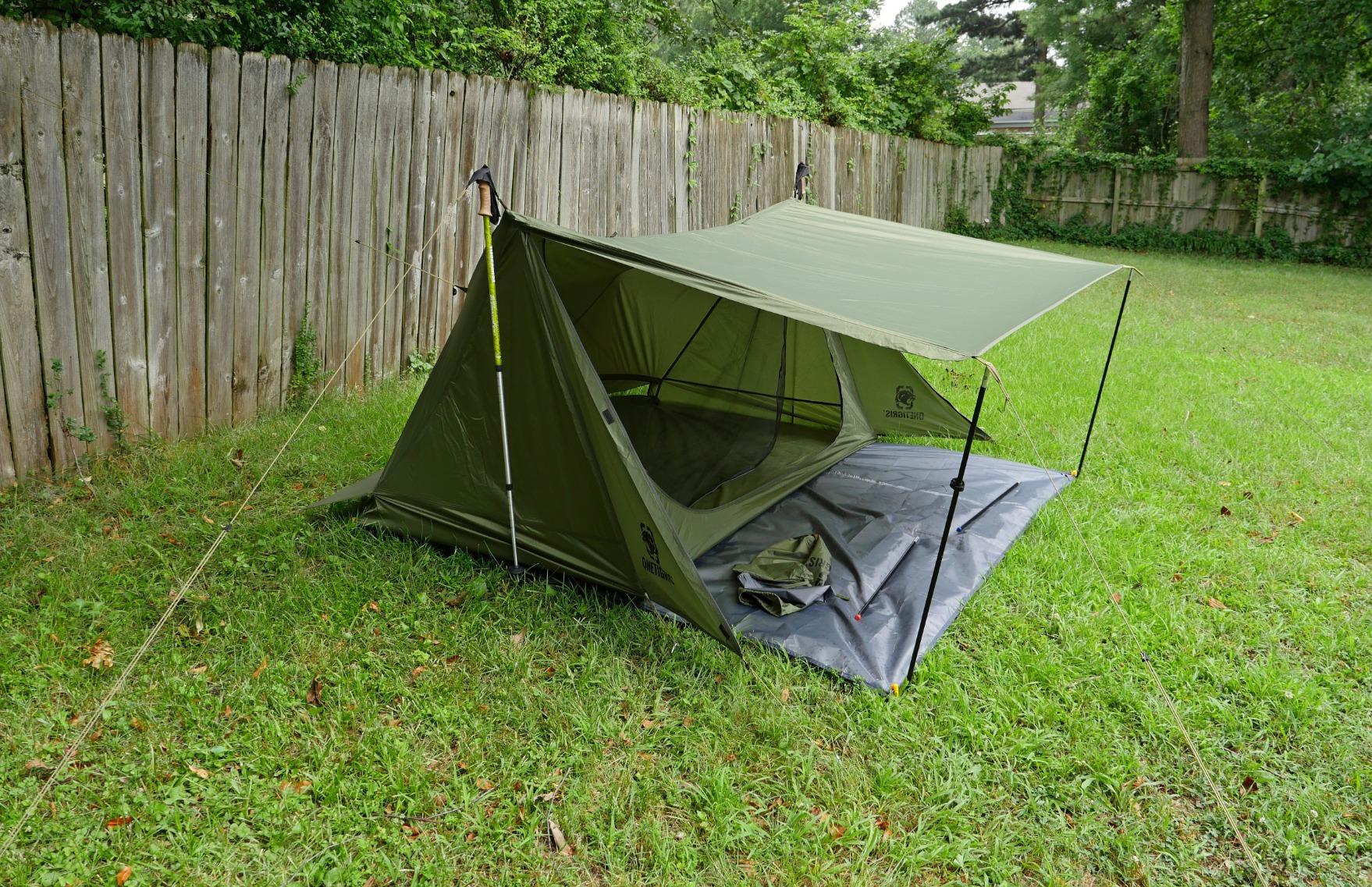 OneTigris Backwoods Bungalow Bushcraft Shelter 2.0, Ultralight Backpacking Tent with Porch for Camping Hiking Backpacking Motorcycle Kayak Bushcrafters - Customer Photo 4