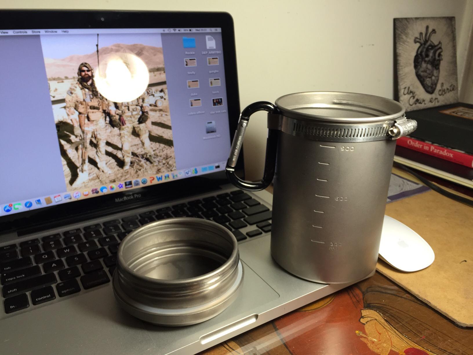 Vargo Titanium BOT Series | BOT-HD Bottle Pot – 1 Liter (34 oz.) Ultralight Water Bottle Cooking Pot Weighs 153 grams (5.4 oz.) | Backpacking Camping - Customer Photo 5