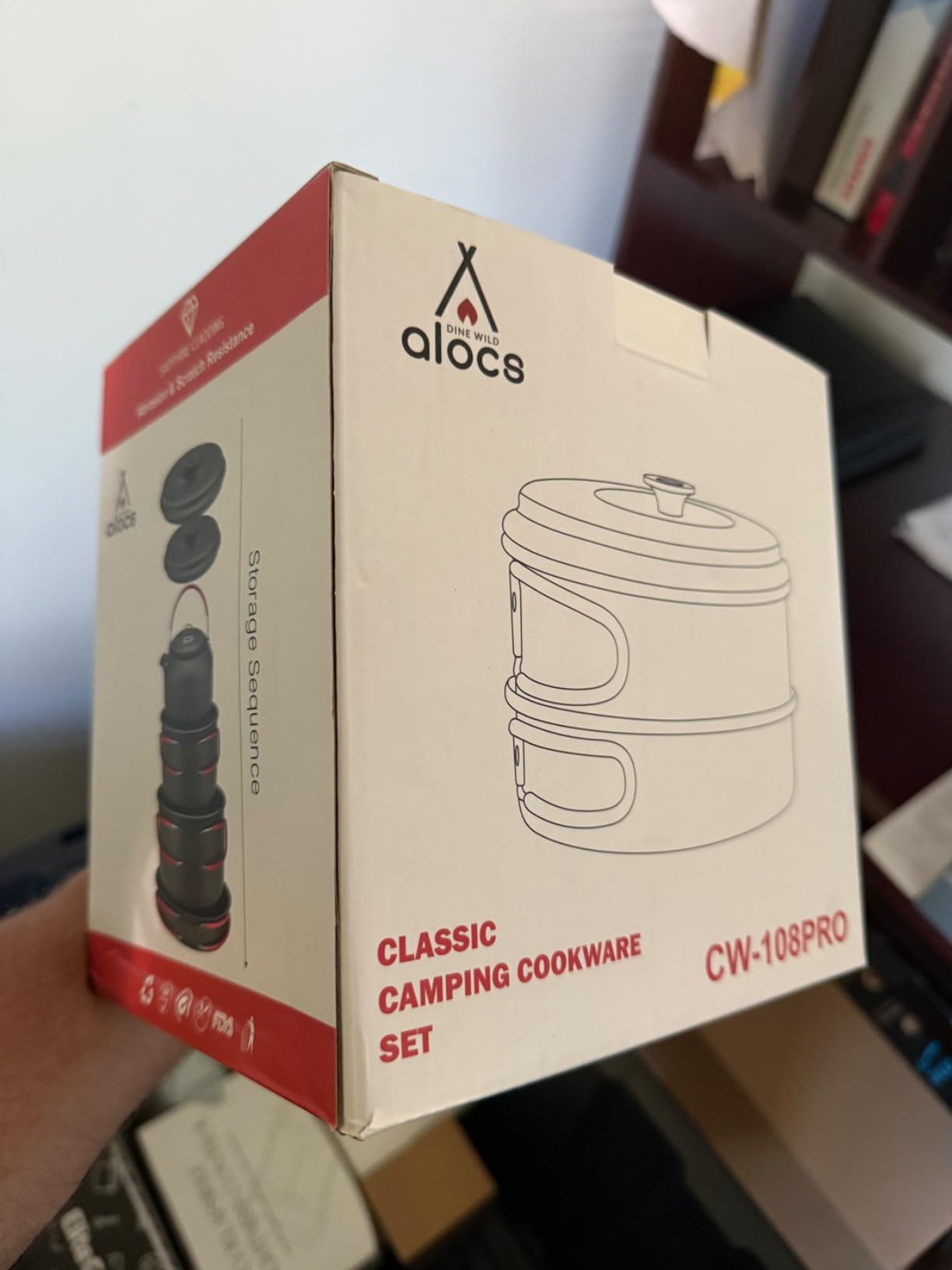 Alocs Camping Cookware, Aluminum Camping Cooking Set Camp Kitchen, Portable Camping Pots and Pans Set Essentials Mess Kit for Backpacking - Customer Photo 1