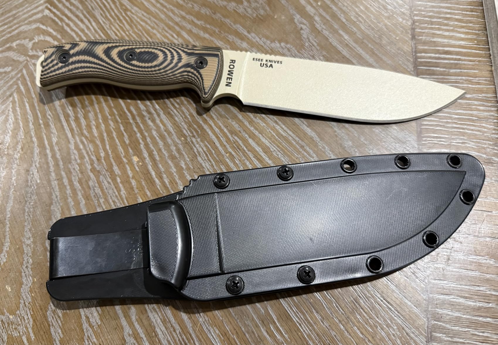 ESEE-6 1095 Carbon Steel, Black Sheath (Orange Blade, Orange/Black G10 3D Handle) - Customer Photo 2