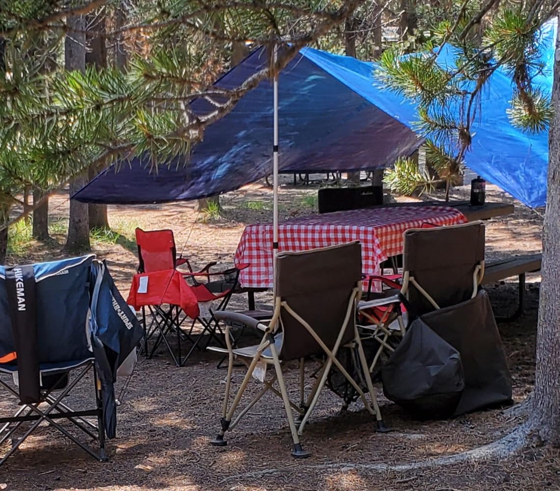 HIKEMAN Tent Poles Camping Poles for Tarp Awning Canopy Porch Sun Sails Tarpaulin Headroom Aluminium Adjustable Telescoping - Customer Photo 1