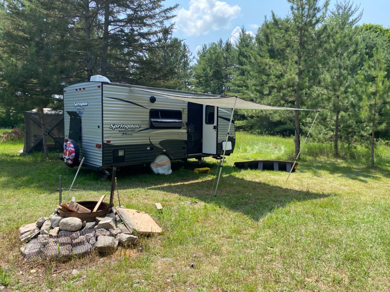 HIKEMAN Tent Poles Camping Poles for Tarp Awning Canopy Porch Sun Sails Tarpaulin Headroom Aluminium Adjustable Telescoping - Customer Photo 5