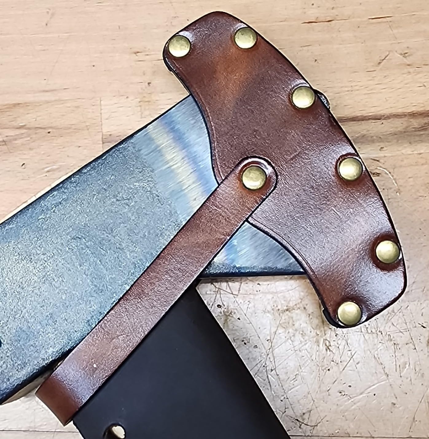 TOURBON Vintage Leaher Hatchet Axe Head Cover Sheath - Customer Photo 2