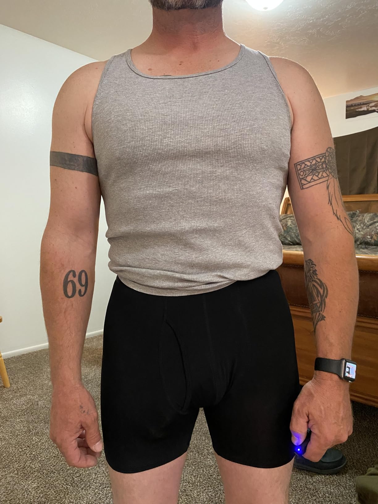 BAMBOO COOL Men's Ultra Breathable Underwear, No Riding Up Boxer Briefs with ComfortFlexible Waistband, Multipack - Customer Photo 1