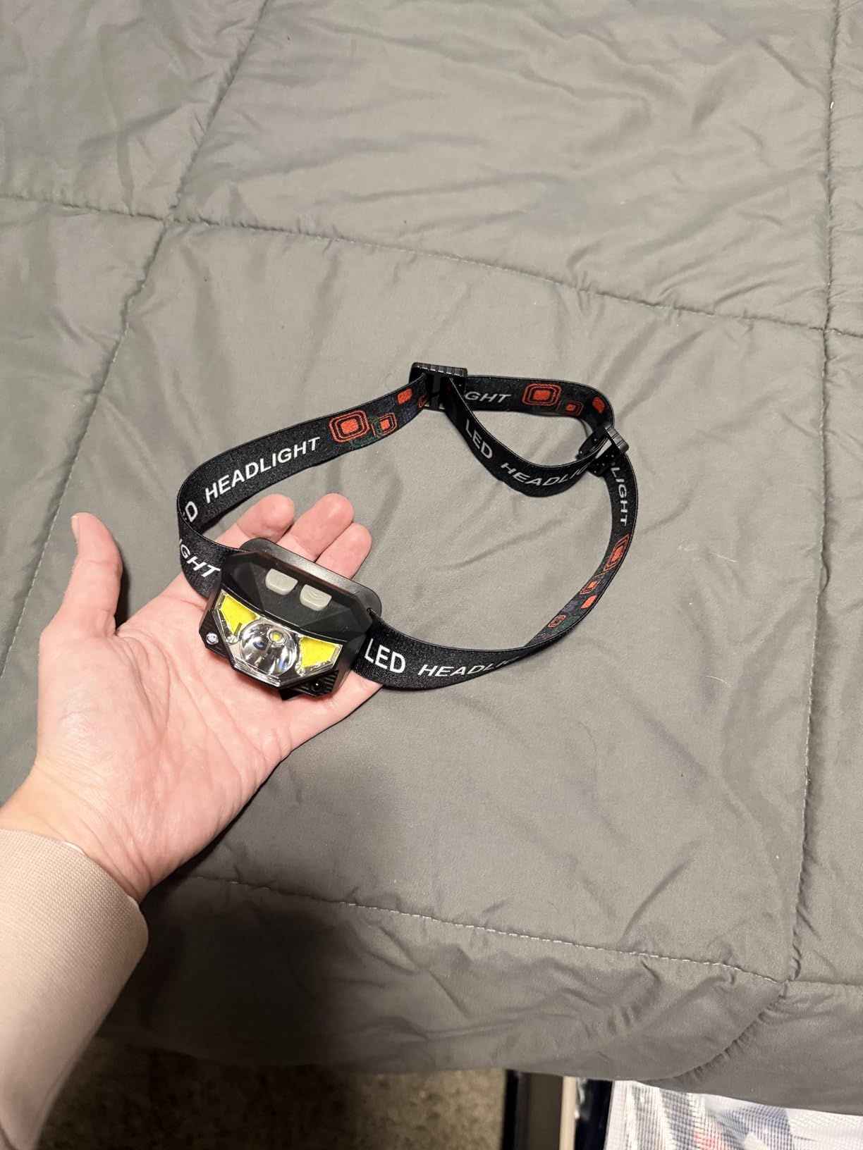 LHKNL Headlamp Flashlight, Lumen Ultra-Light Bright LED Rechargeable Headlight with White Red Light, 2-Pack Waterproof Motion Sensor Head Lamp,8 Modes for Outdoor Camping Running Hiking Fishing - Customer Photo 2