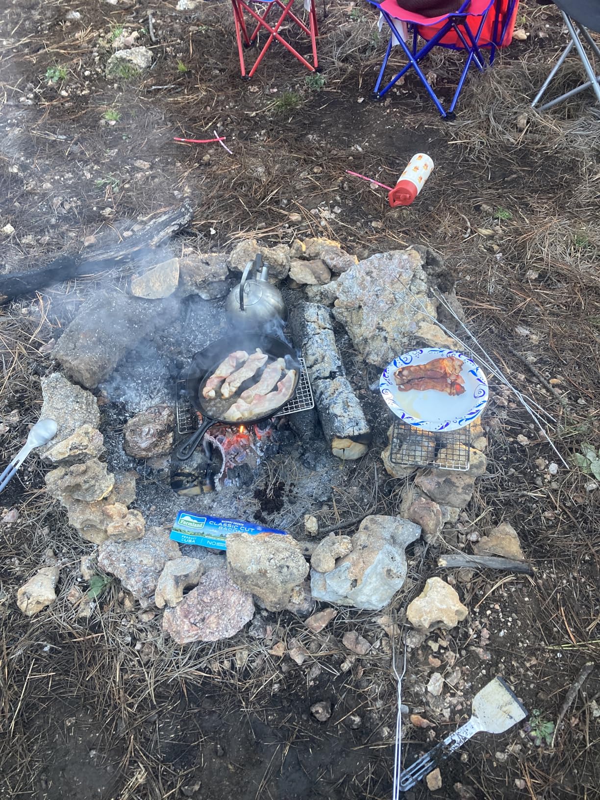 Portable Bushcraft Stainless BBQ Cooking Grill Grate, Bamboo Cutting Board, Burlap Bag, Mini Knife, Fire Starter Kits. Camping, Campfires, Backpacking, Hunting & Fishing Gear - Customer Photo 1