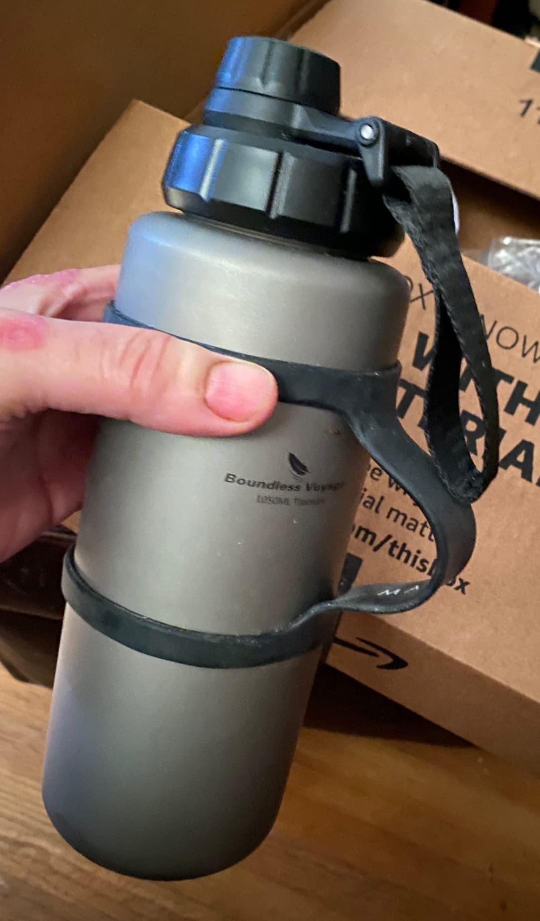 Boundless Voyage Titanium Sport Water Bottle 35.5 fl oz 1050ml | Ultralight, Leakproof, for Outdoor Camping Hiking - Customer Photo 2