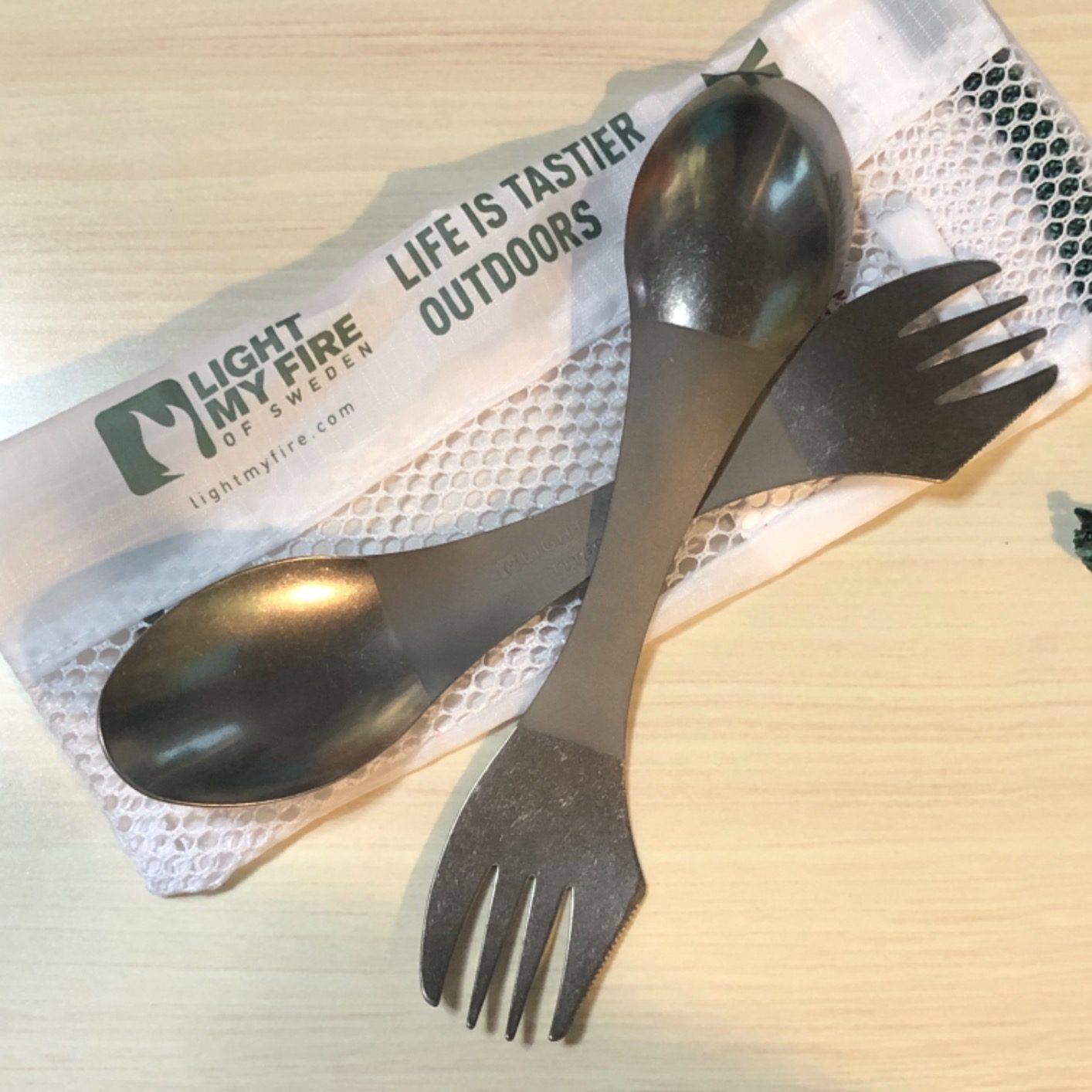 Light My Fire Titanium Spork Camping Spoon Fork Knife Combo Reusable Travel & Camping Utensils Durable Non-Toxic BPA Free Outdoor Backpacking Hiking Picnic Utensil - 1 Metal Spork - Customer Photo 1