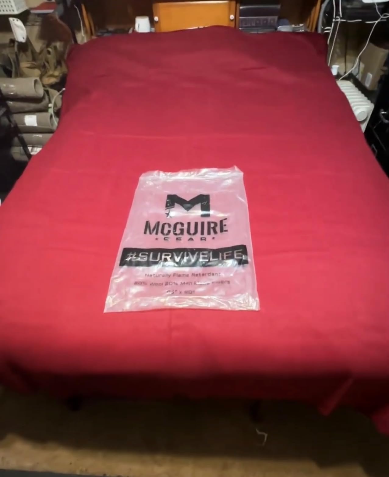 M MCGUIRE GEAR Heavy Duty Wool Blanket, Survival, Emergency, and First Aid Use – Mil-Spec, Fire Retardant, Durable Outdoor Wool Blankets for Camping. - Maroon, (64 x 90 inches) - Customer Photo 4