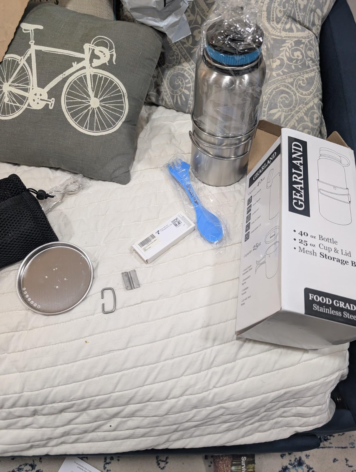 Canteen Stainless Steel Water Bottle with Nested Camping Cup and Lid for Bug Out Bag, Bushcraft Gear, Metal Canteen with a Wide Mouth Water Bottle and Mess Kit - Customer Photo 4