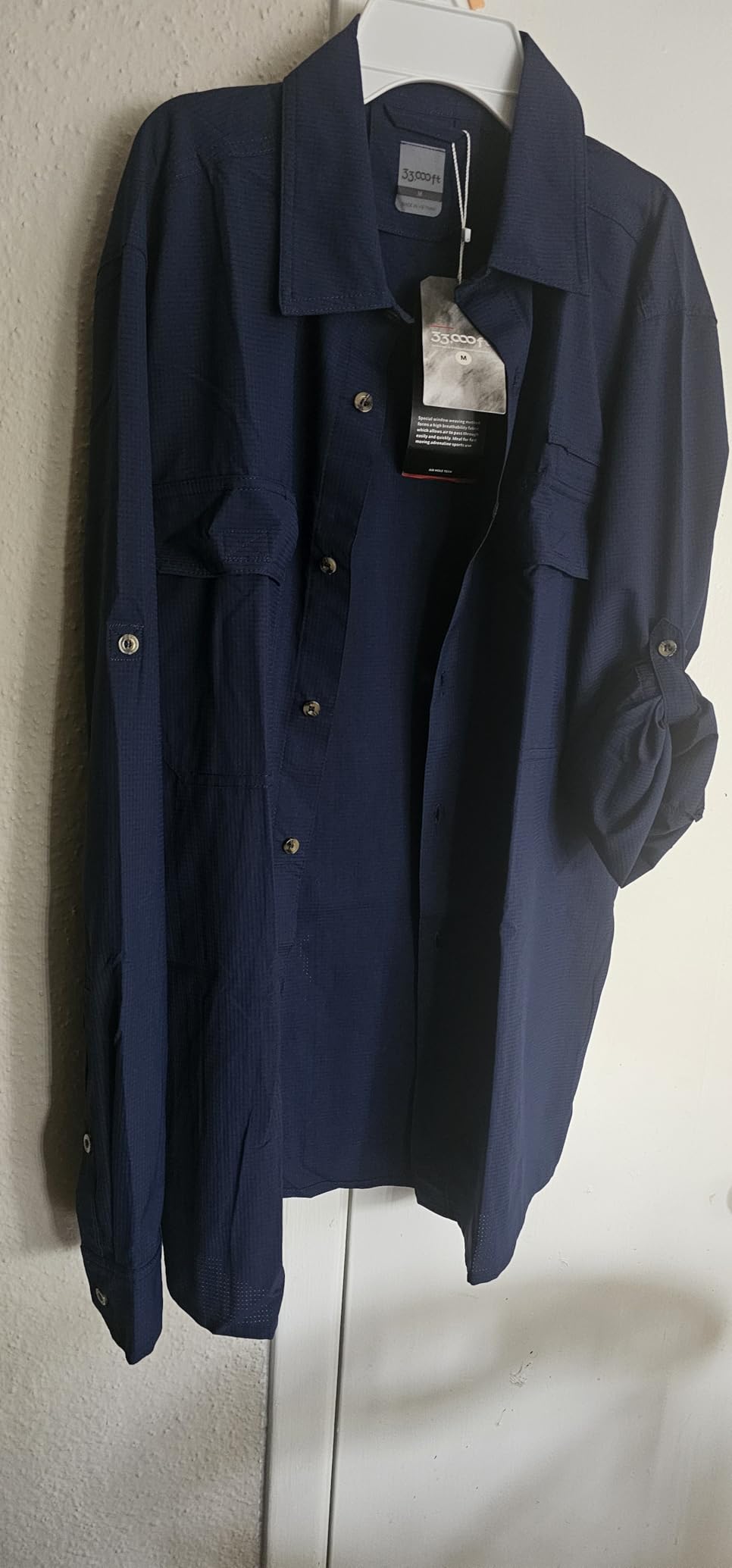 33,000ft Men's Long Sleeve Sun Protection Shirt UPF 50+ UV Quick Dry Cooling Fishing Shirts for Travel Safari Camping Hiking - Customer Photo 2