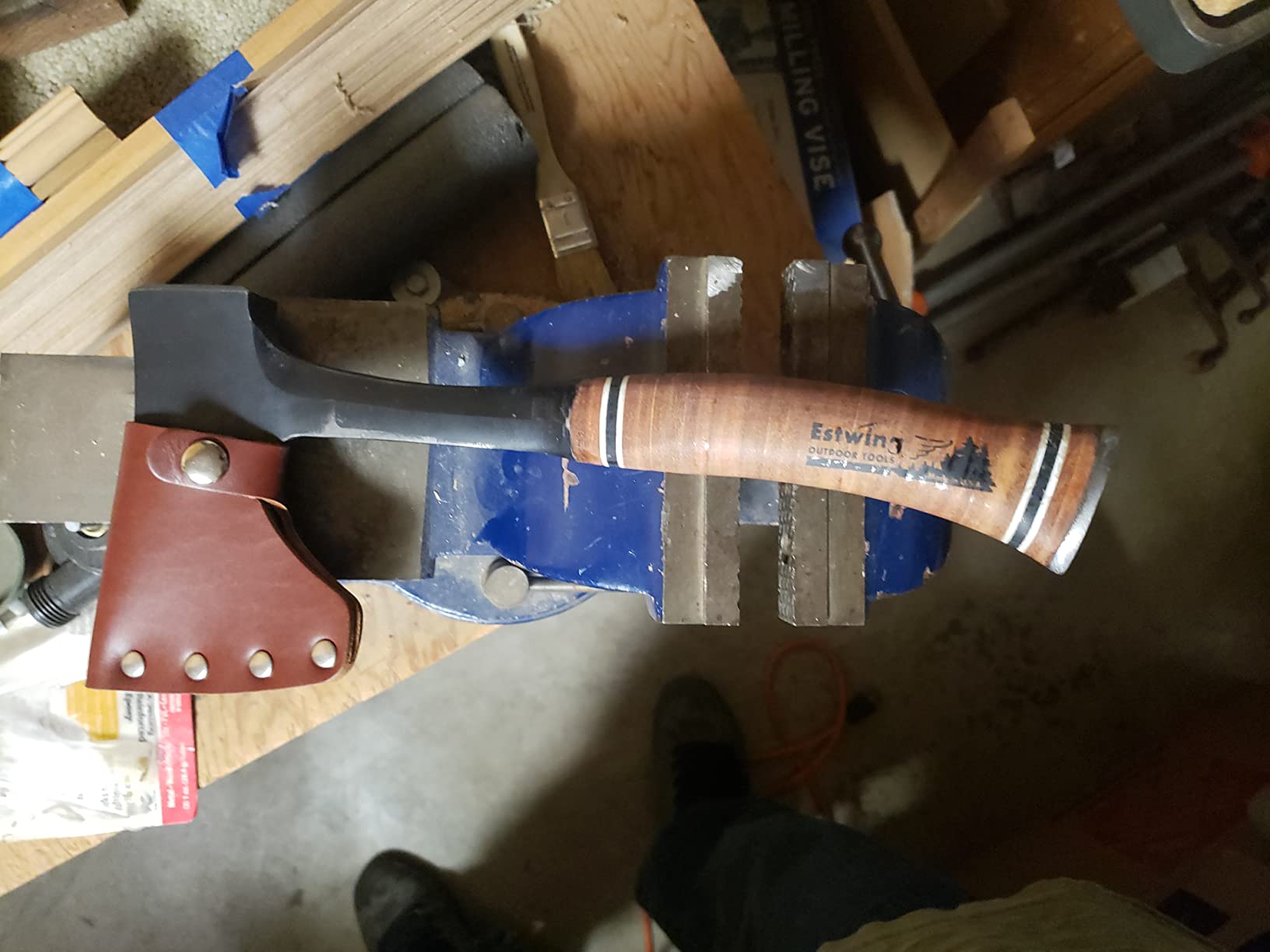 American Bench Craft Leather Hatchet Sheath fits ESTWING Hatchet Sportsman's Axe Models E14A & E24A - (Hatchet Not Included) (Brown) - Customer Photo 2