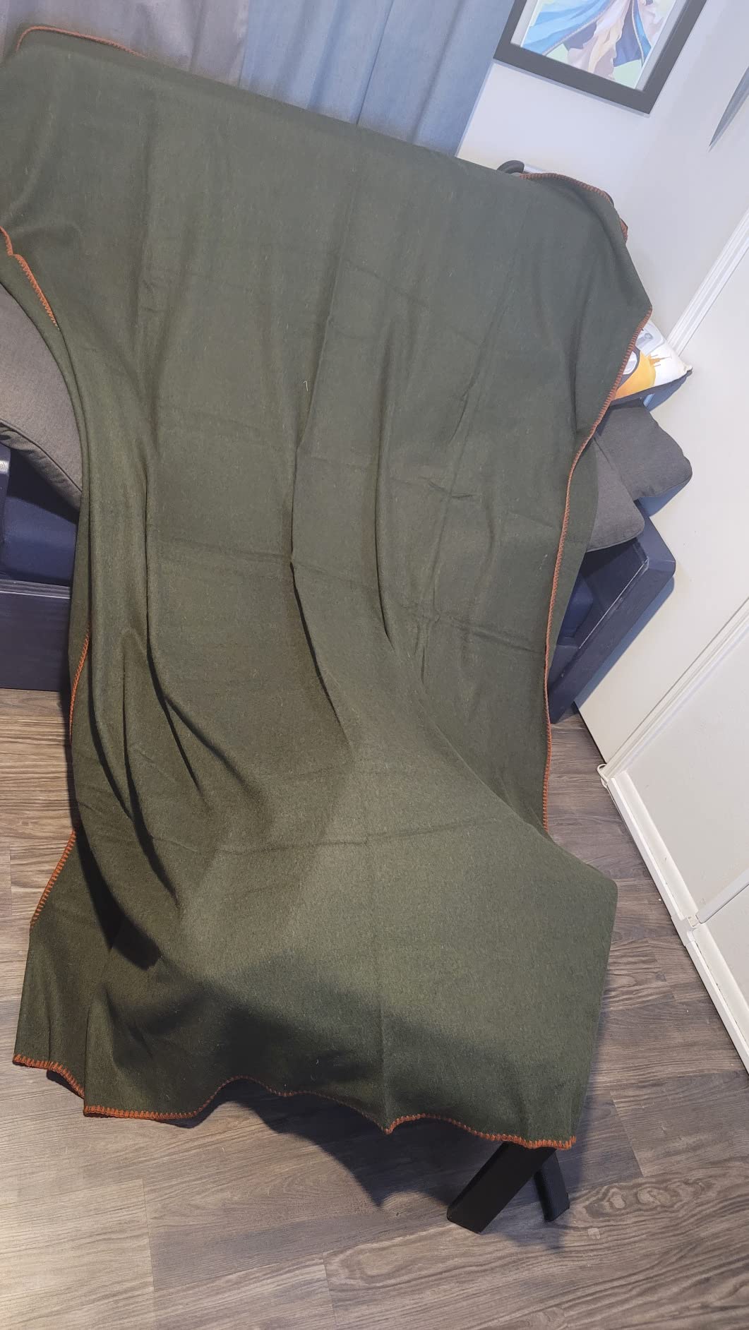 Texas Bushcraft Merino Wool Blanket for Camping, Hiking and Backpacking - Water and Fire Resistant Camp Car Blanket, Fast-Warming and Durable With Double-Stitched Edging (66